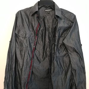 Express Modern Fit Military Dress Shirt S